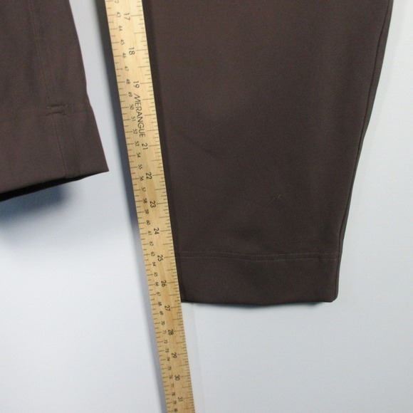 Lululemon Tapered Leg Mid-Rise Pants Women L Brown 7/8 Length Crop Espresso 356 - Picture 12 of 13